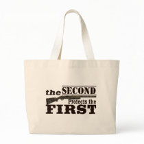 Second Amendment Protects First Amendment Tote Bag