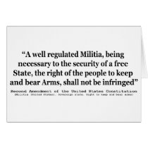 Second Amendment to the United States Constitution Greeting Cards