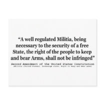 Second Amendment to the United States Constitution Post Card