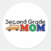 Second Grade Mom Round Sticker