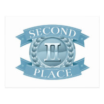 Second place silver medal postcard