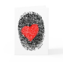 Secret Admirer Heart Fingerprint Love Greeting Card