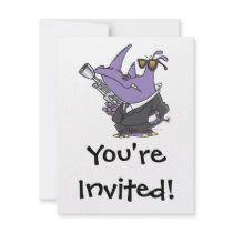 secret agent rhino spy cartoon invite