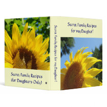 Secret Family Recipes binder Book Sunflowers