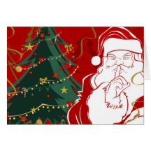 Secret Santa By Christmas Tree Cards