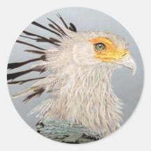Secretary Bird Round Stickers