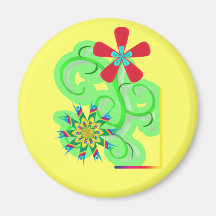 Secular Humanist & Atheist Symbol Flowers Refrigerator Magnets