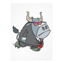 security guard tough bull cartoon custom announcements