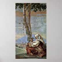 Sedentary farmer by Giovanni Domenico Tiepolo Poster