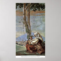 Sedentary farmer by Giovanni Domenico Tiepolo Print