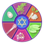 seder plate round stickers