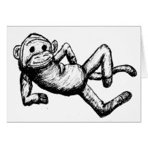 seductive sockmonkey greeting card