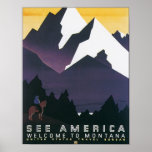 See America Welcome to Montana Print