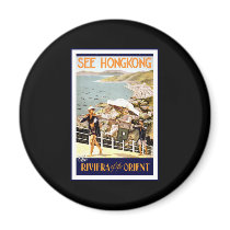 See Hong Kong The Riviera of the Orient Refrigerator Magnet