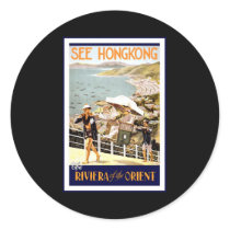 See Hong Kong The Riviera of the Orient Stickers