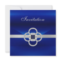 See Revised Below All Occasions Blue Silver Jewel Personalized Invitation