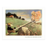 See Saw, Margery Daw Nursery Rhyme - Postcard