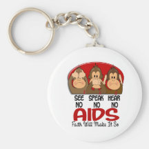 See Speak Hear No AIDS 1 Key Chain
