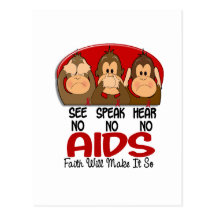 See Speak Hear No AIDS 1 Postcards