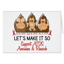 See Speak Hear No AIDS 2 Greeting Cards
