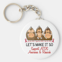 See Speak Hear No AIDS 2 Keychain