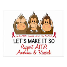 See Speak Hear No AIDS 2 Post Card