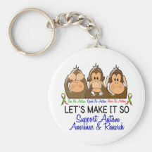 See Speak Hear No Autism 2 Key Chain