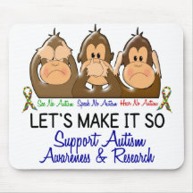 See Speak Hear No Autism 2 Mousepads