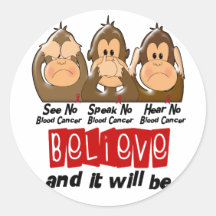 See Speak Hear No Blood Cancer 3 Stickers