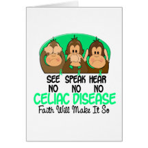 See Speak Hear No Celiac Disease 1 Greeting Cards