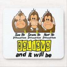 See Speak Hear No Endometriosis 3 Mouse Pads