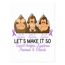See Speak Hear No Hodgkins Lymphoma 2 Postcard