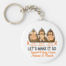 See Speak Hear No Kidney Cancer 2 Key Chain