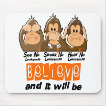 See Speak Hear No Leukaemia 3 Mouse Pad