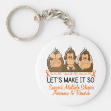 See Speak Hear No Multiple Sclerosis MS 2 Key Chains