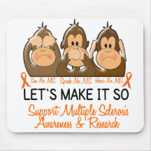 See Speak Hear No Multiple Sclerosis MS 2 Mousepads