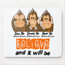 See Speak Hear No Multiple Sclerosis MS 3 Mouse Pad