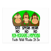 See Speak Hear No Non-Hodgkins Lymphoma 1 Post Card