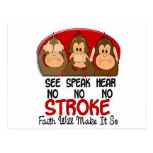 See Speak Hear No Stroke 1 Post Cards