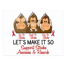 See Speak Hear No Stroke 2 Postcards