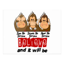 See Speak Hear No Stroke 3 Post Card