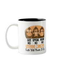 See Speak Hear No Uterine Cancer 3 Mugs
