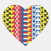 See Worthy_Signal Flags_I love to sail_heart-shape Heart Stickers