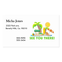 See You At The Beach Business Card Templates