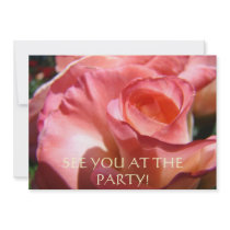 SEE YOU AT THE PARTY! Pink Rose Invitations Events