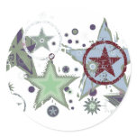 Seeing Stars, Blue Green, Large Sticker Template