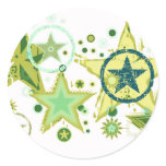 Seeing Stars, Lime Sky, Large Sticker Template