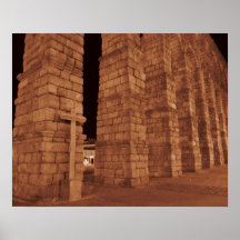 Segovia Aqueduct By Night Posters