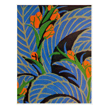 Seguy's Art Deco Tropical Night - Postcard