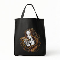 "Seika" Amber Rose Crystal Ball Angel Canvas Tote Canvas Bag
